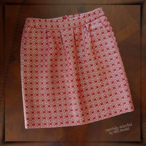 Halogen Coral Metallic Gold Brocade Skirt Size 8